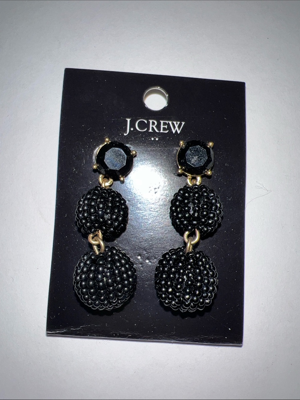 J.Crew black beaded earrings